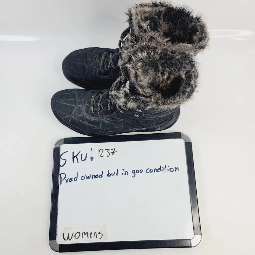 Columbia Women's Black Minx‎ Shorty III Leather Fur Ankle Winter Boots Size 7